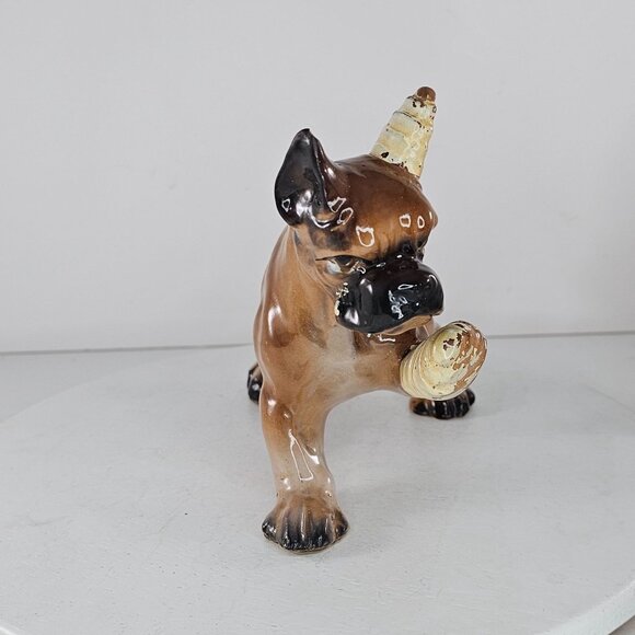 Vintage Ceramic Boxer Dog Figurine Injured Sad Puppy *Chipped* - Picture 6 of 9
